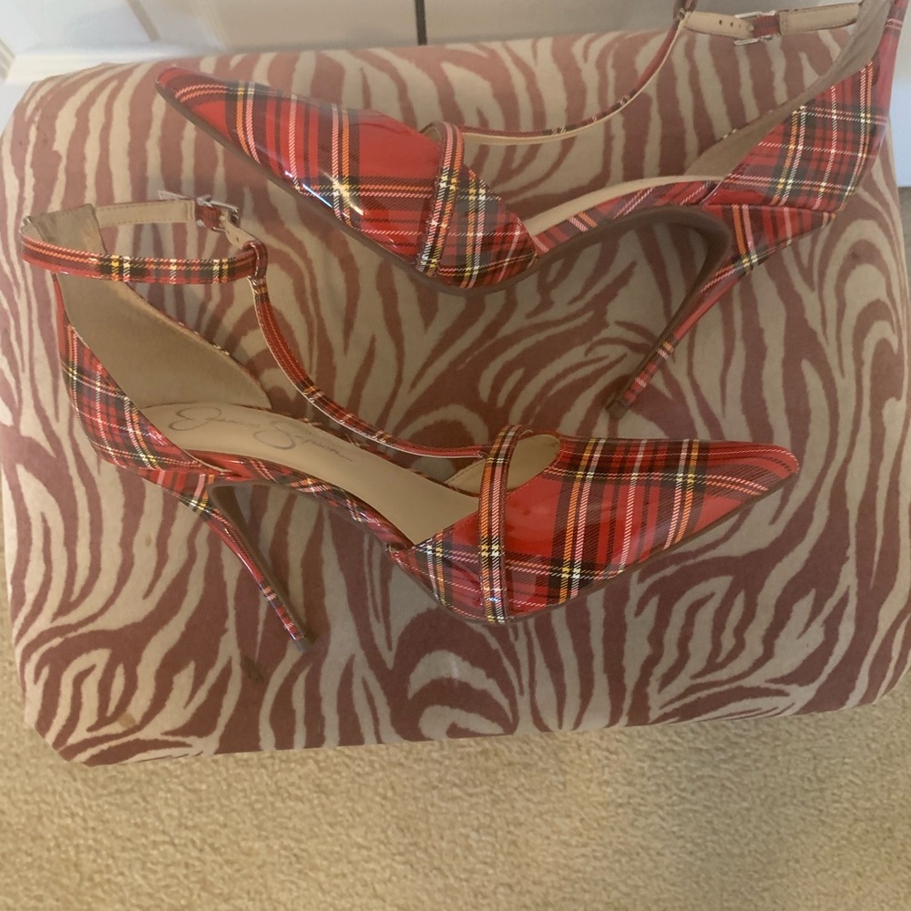 Jessica Simpson Plaid Ankle Strap Heels - Picture 10 of 10